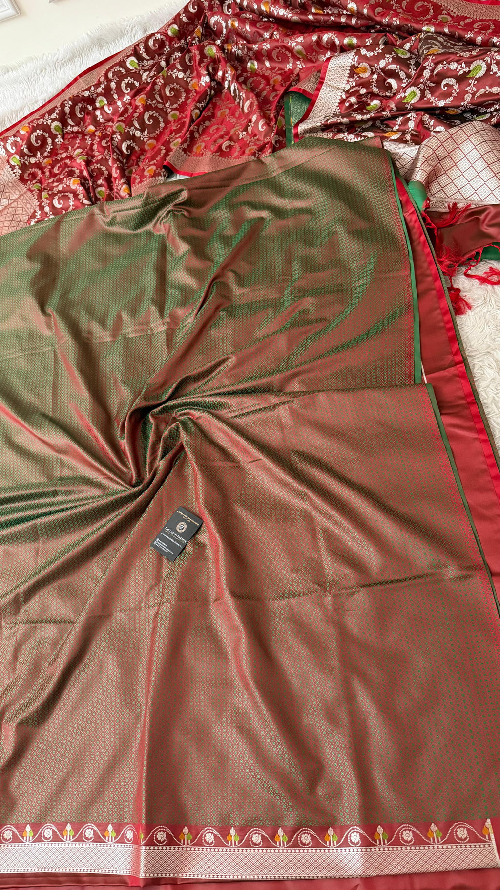 BRIGHT MAROON MASHRU SILK 3 PIECE SUIT