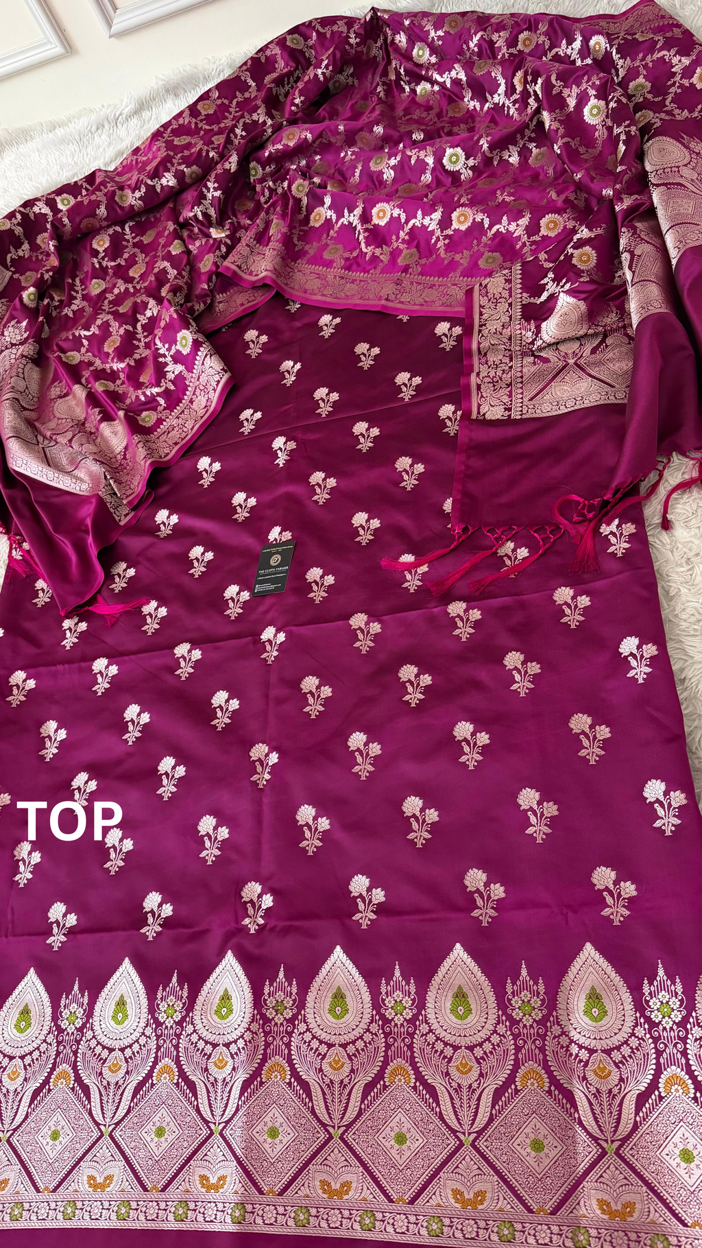 WINE COLOR MASHRU SILK 3 PIECE SUIT