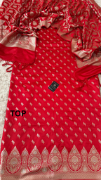 RED COLOR MASHRU SILK 3 PIECE SUIT