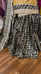 TUSSER BLACK KIMKHAB GHARARA