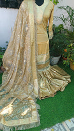 TUSSSER BANARASI KIMKHAB GHARARA WITH DESIGHNER DUPATTA