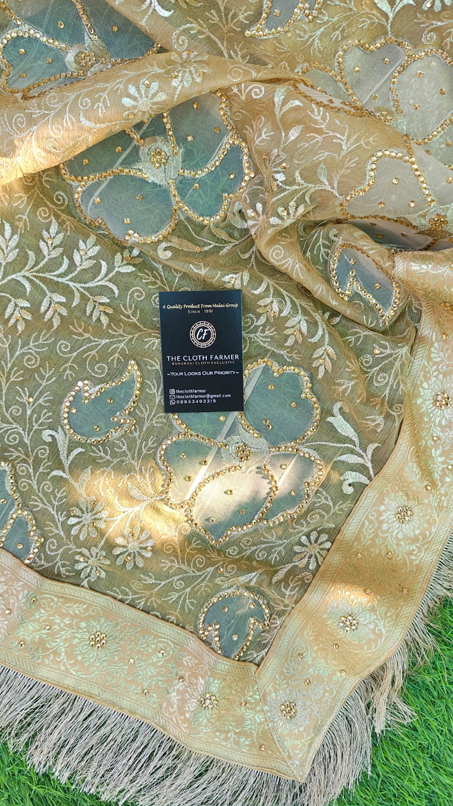 TUSSSER BANARASI KIMKHAB GHARARA WITH DESIGHNER DUPATTA