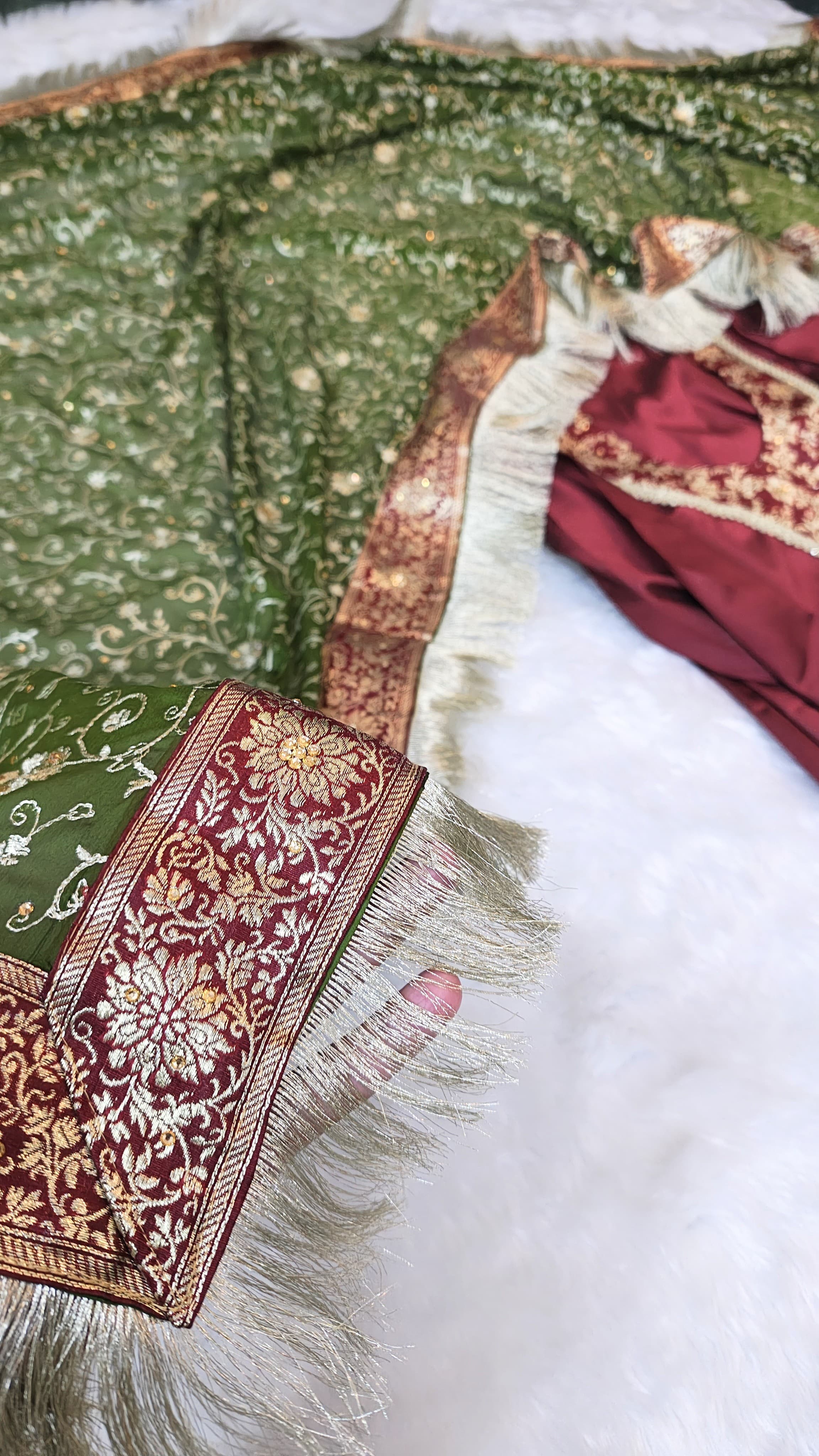 Banarasi Kimkhab and Semi Silk Contrast gharara