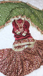 Banarasi Kimkhab and Semi Silk Contrast gharara