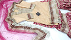DARK ORCHID KIMKHAB GHARARA WITH TISSUE SILK KURTI