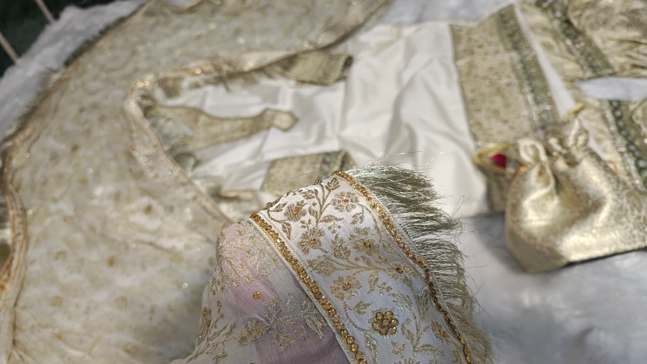 OFF WHITE KIMKHAB GHARARA