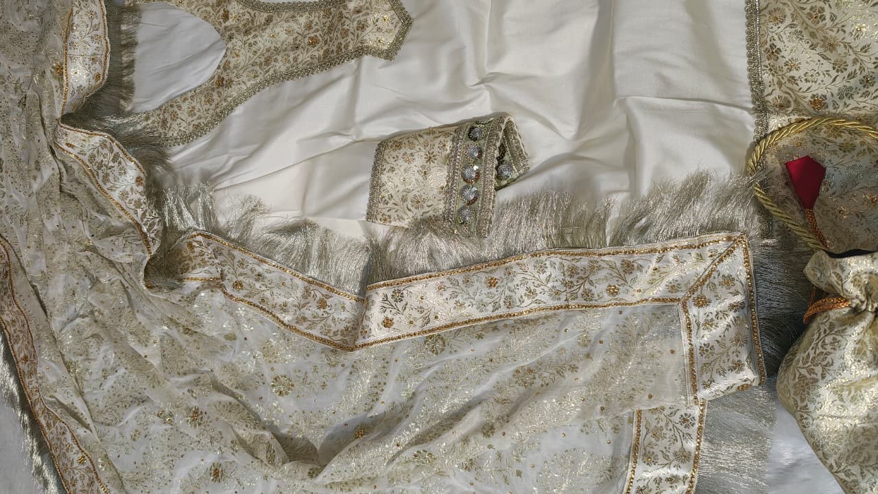 OFF WHITE KIMKHAB GHARARA