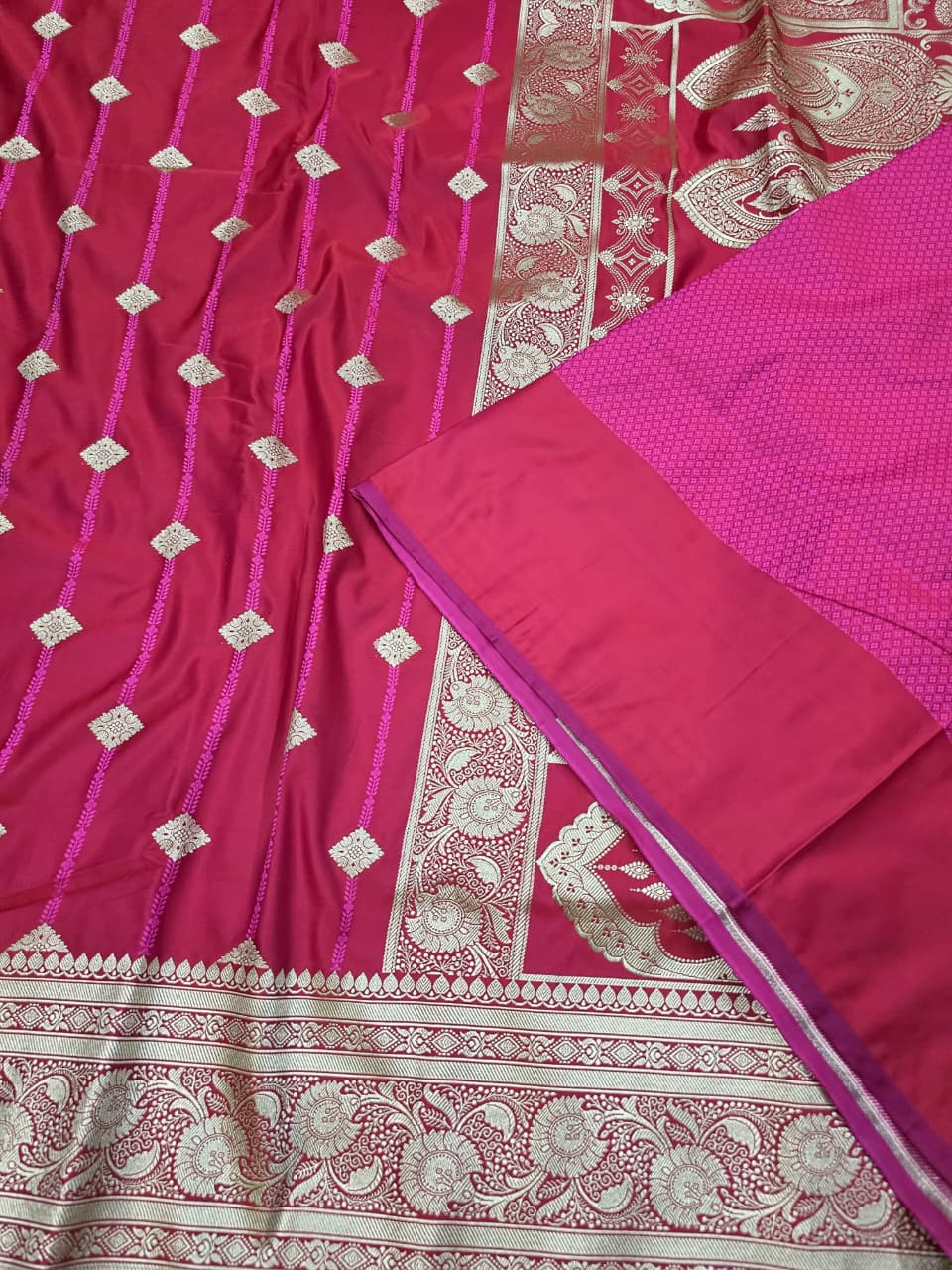 RAANI PINK MASHRU SILK SAREE WITH BOOTI AND TANCHUI PATTERS