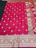 RAANI PINK MASHRU SILK SAREE WITH BOOTI AND TANCHUI PATTERS