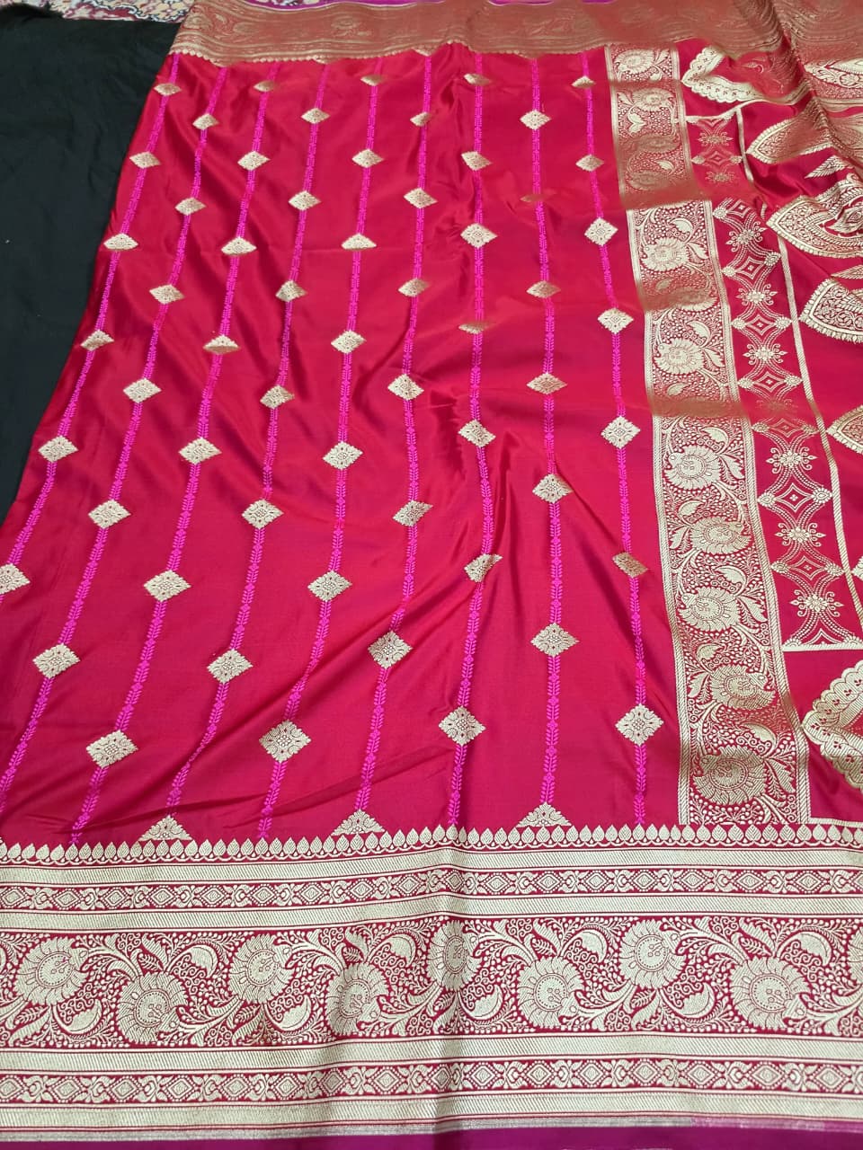 RAANI PINK MASHRU SILK SAREE WITH BOOTI AND TANCHUI PATTERS
