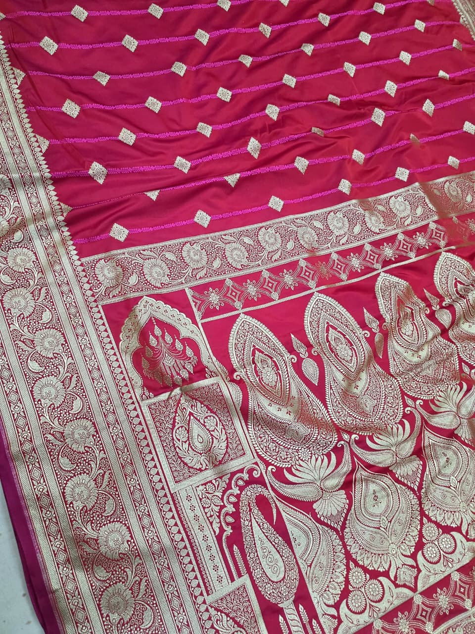 RAANI PINK MASHRU SILK SAREE WITH BOOTI AND TANCHUI PATTERS