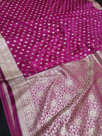 RANI PINK MASHRU SILK SAREE WITH BOOTI MOTIF