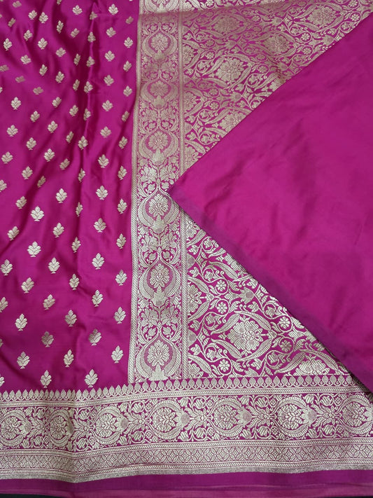 RANI PINK MASHRU SILK SAREE WITH BOOTI MOTIF