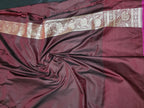 DARK MAROON SILK SAREE WITH BOOTI AND TANCHUI PATTERN