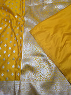 GOLDEN YELLOW MASHRU SILK SAREE WITH BOOTI MOTIF
