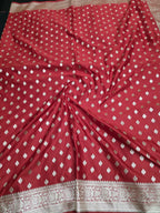 BLOOD MAROON MASHRU SILK SAREE WITH BOOTI MOTIF
