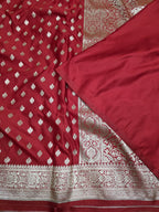 BLOOD MAROON MASHRU SILK SAREE WITH BOOTI MOTIF