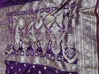DARK PURPLE MASHRU SILK SAREE WITH BOOTI AND TANCHUI PATTERN