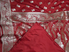MAROON MASHRU SILK SAREE WITH FLORAL BOOTI PATTERN