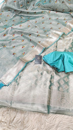 PASTLE FIROZI TISSUE 3 PIECE SUIT WITH CRUSH MEENA DUPATTA