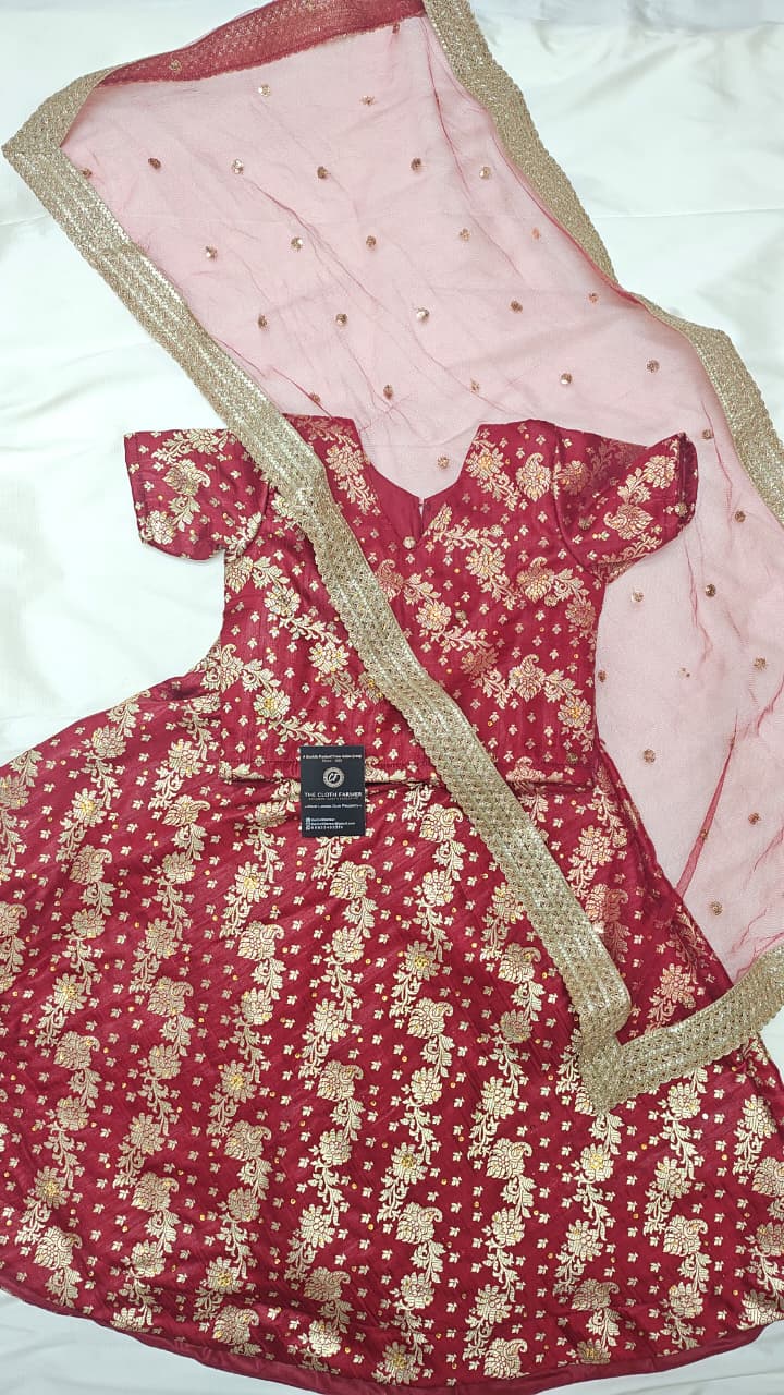 MAROON KIDS LEHENGA