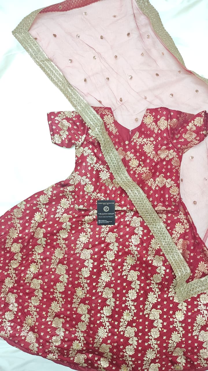 MAROON KIDS LEHENGA