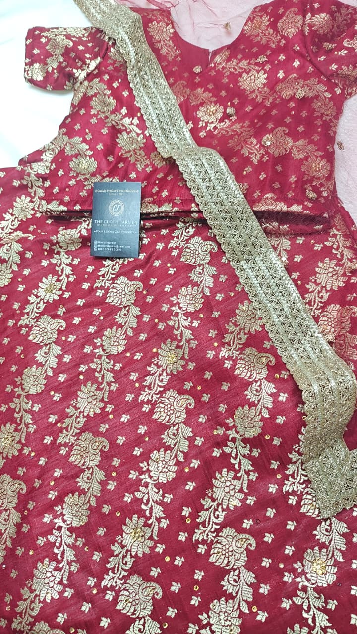 MAROON KIDS LEHENGA