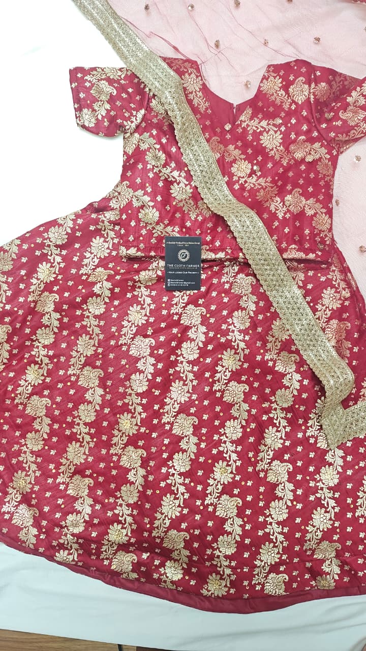 MAROON KIDS LEHENGA