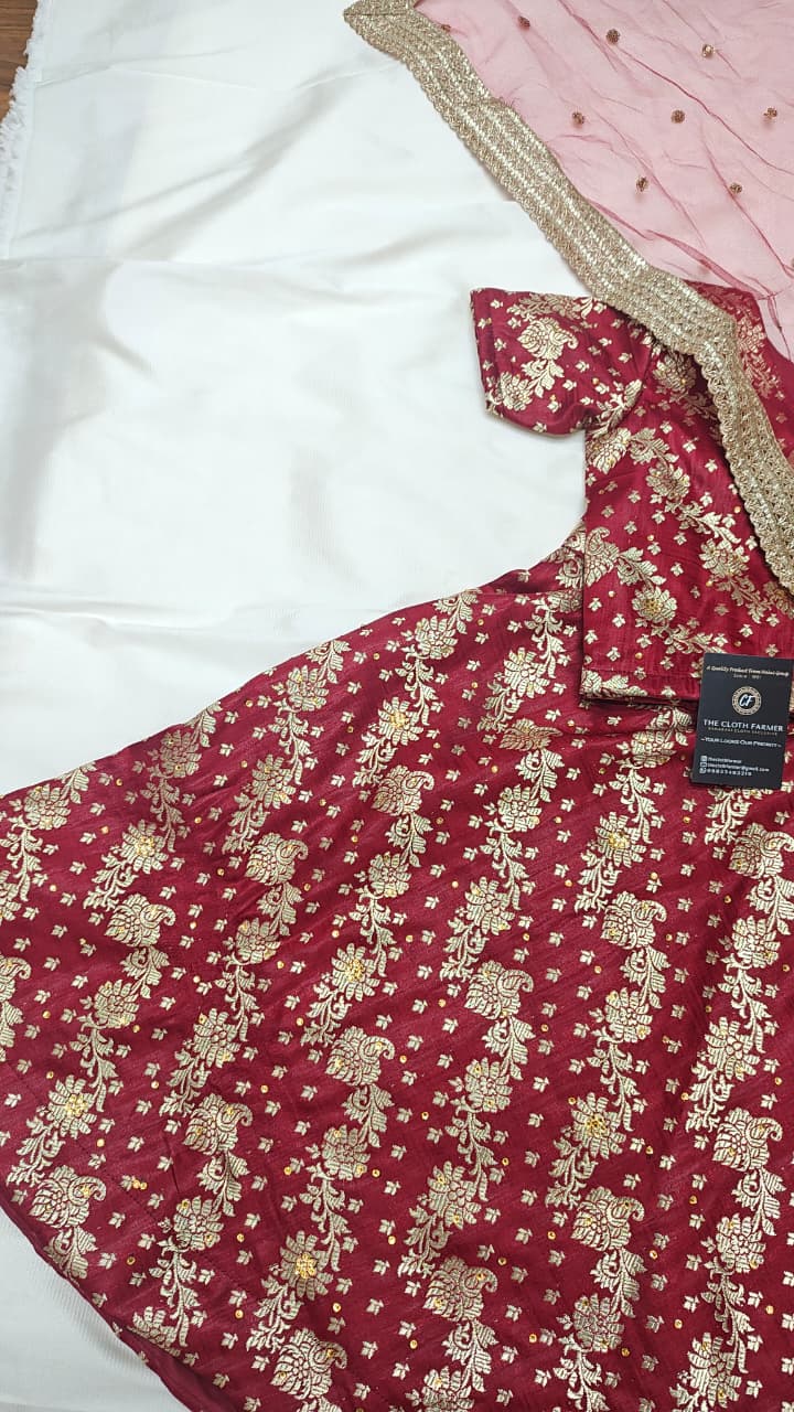 MAROON KIDS LEHENGA