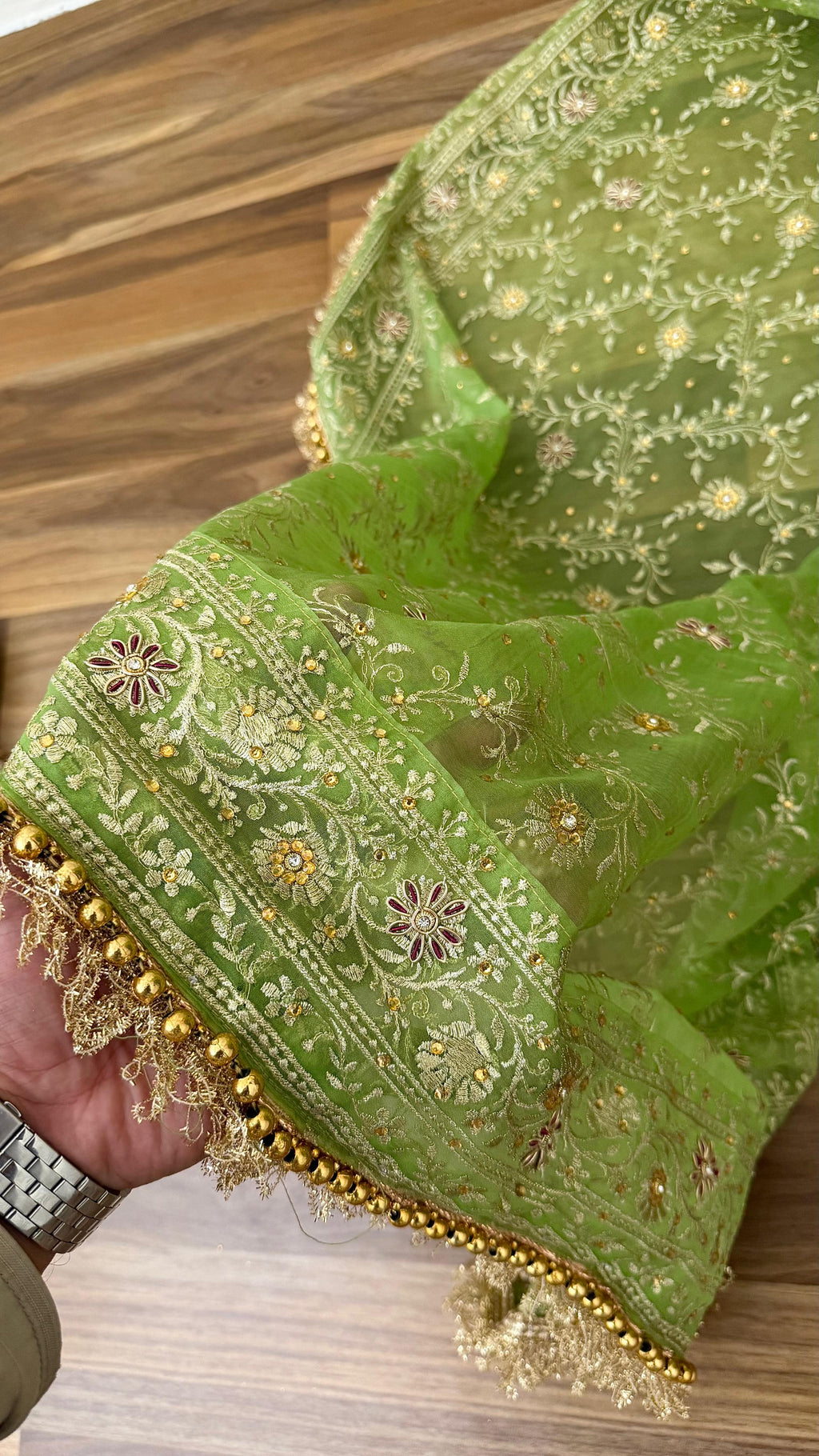 PISTA BABY PINK CONTRAST GHARARA