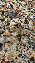 PRINTED CONTRAST SHADE SILKY ORGANZA SILK 3 PIECE SUIT