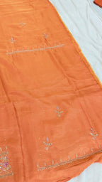 PEACH SHADE SHIMMER SILK ORGANZA SILK 3 PIECE SUIT