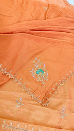 PEACH SHADE SHIMMER SILK ORGANZA SILK 3 PIECE SUIT