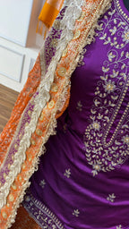 MUSTARD PURPLE FARSHI LEHENGA