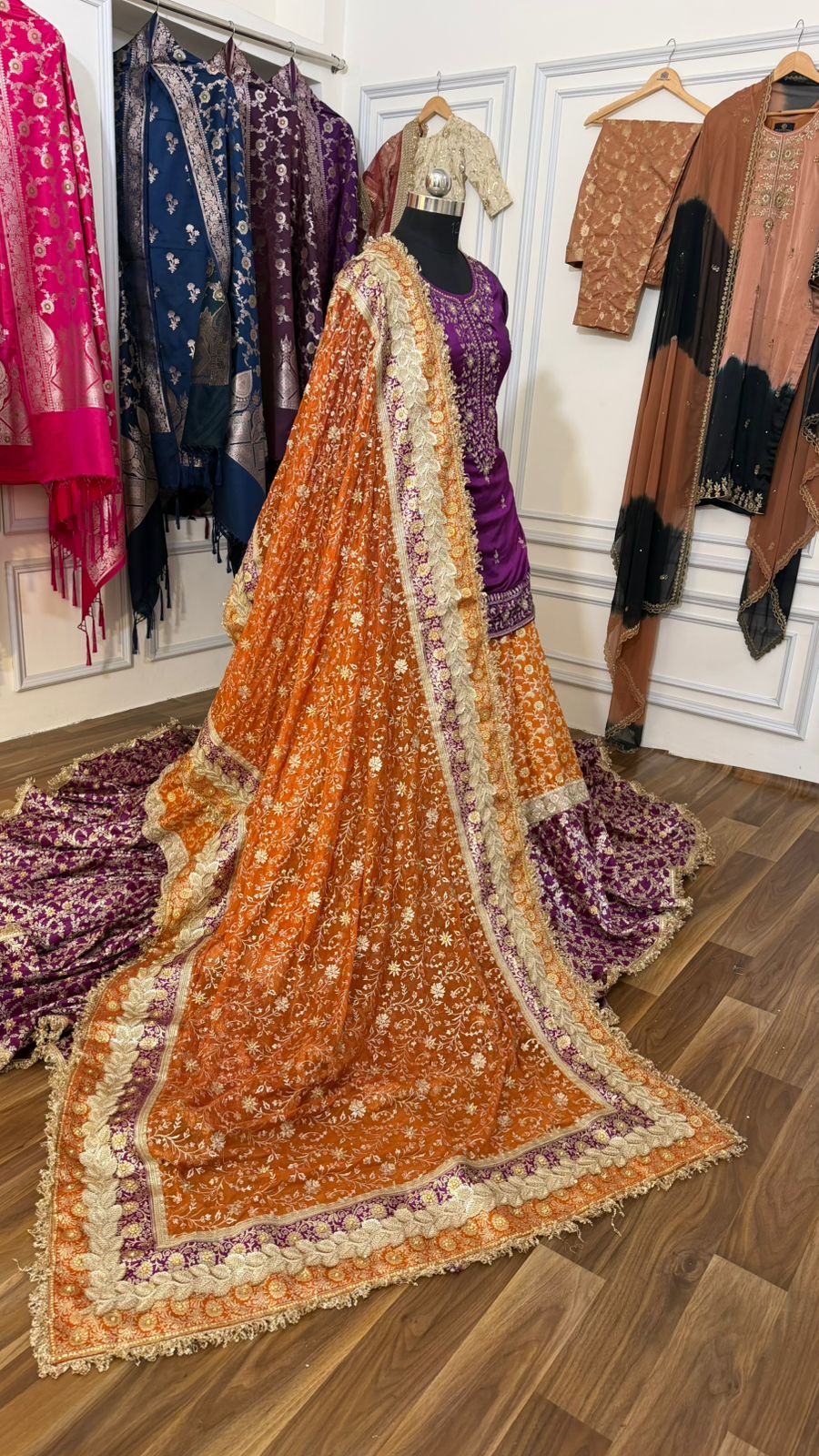 MUSTARD PURPLE FARSHI LEHENGA