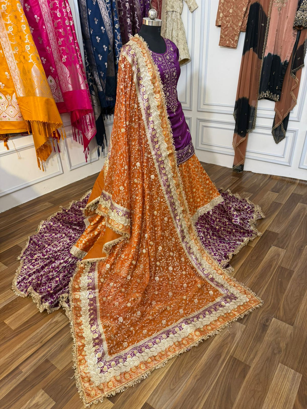 MUSTARD PURPLE FARSHI LEHENGA