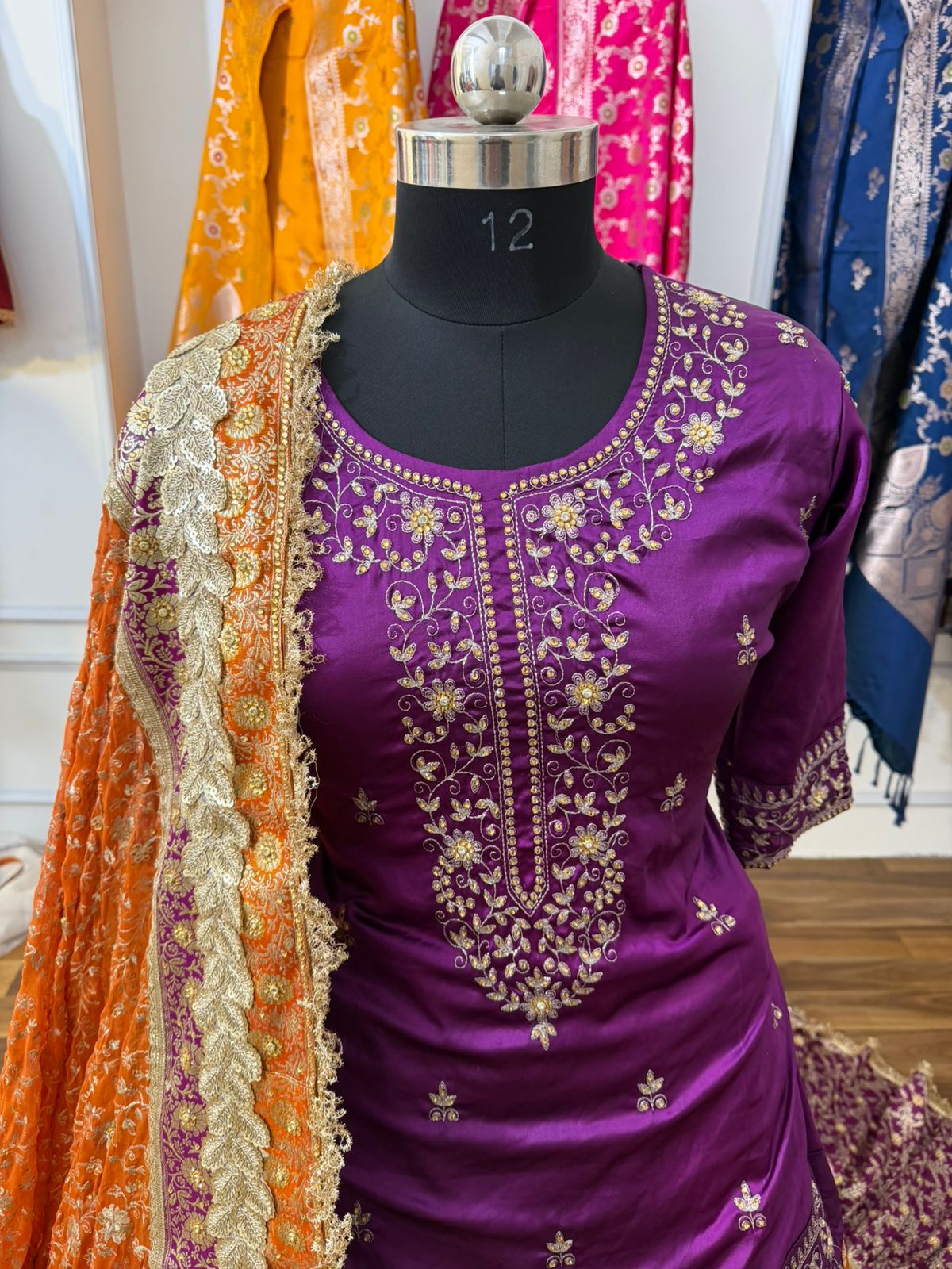MUSTARD PURPLE FARSHI LEHENGA
