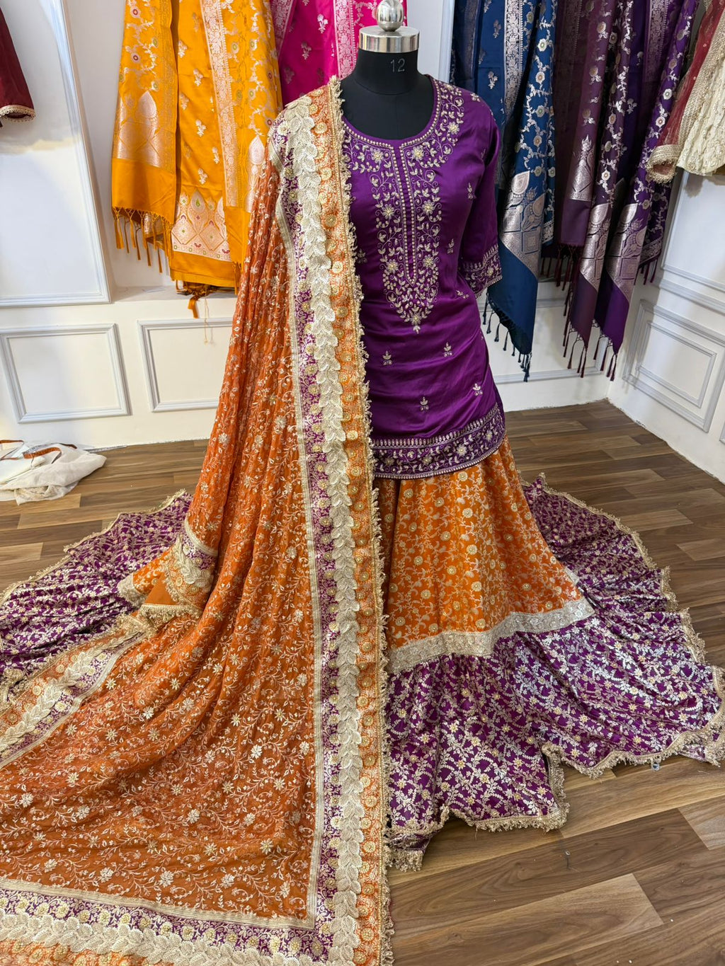 MUSTARD PURPLE FARSHI LEHENGA