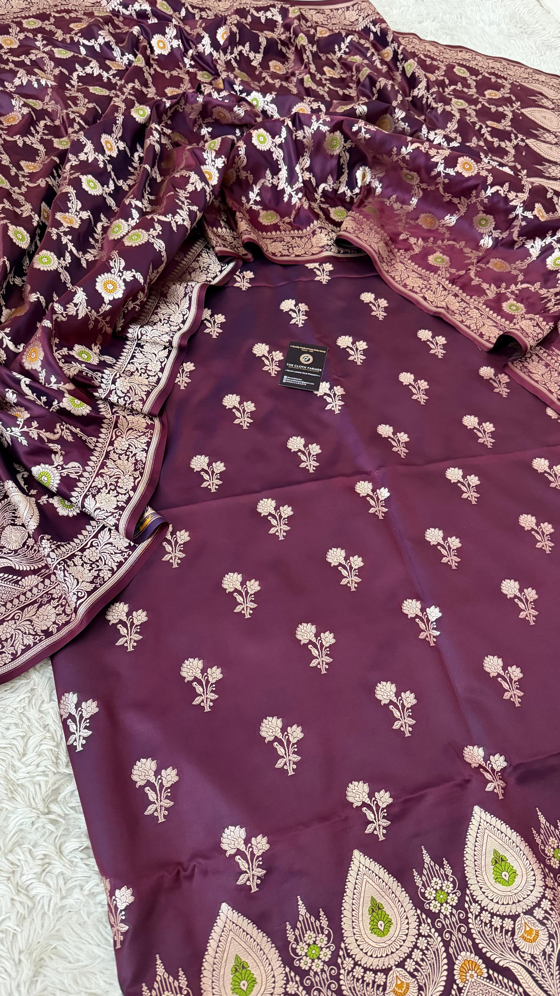 GARNIETTE COLOR MASHRU SILK 3 PIECE SUIT