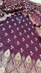 GARNIETTE COLOR MASHRU SILK 3 PIECE SUIT