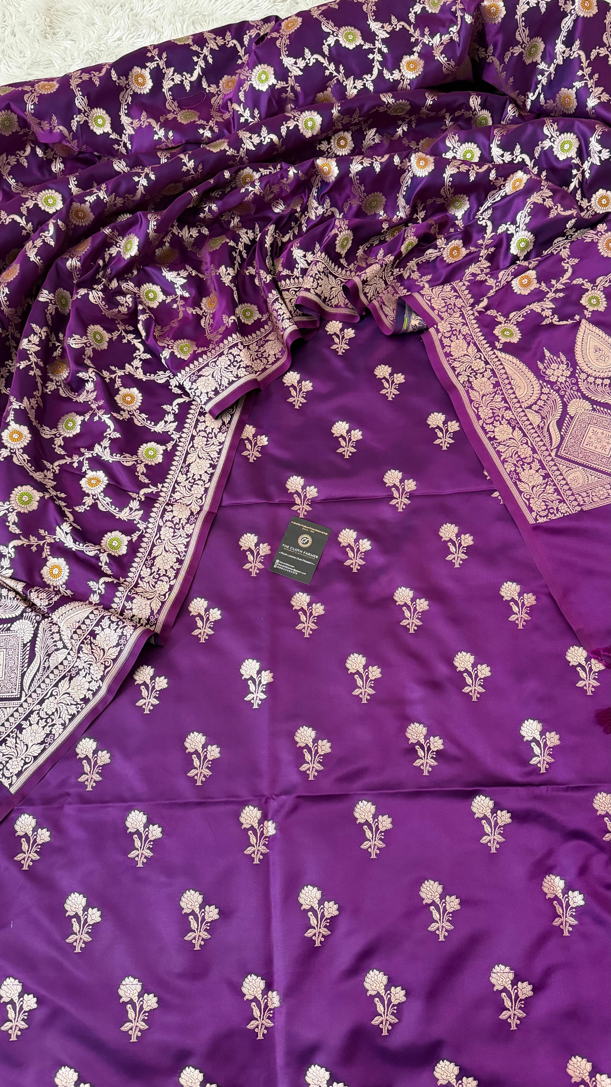 PURPLE COLOR MASHRU SILK 3 PIECE SUIT