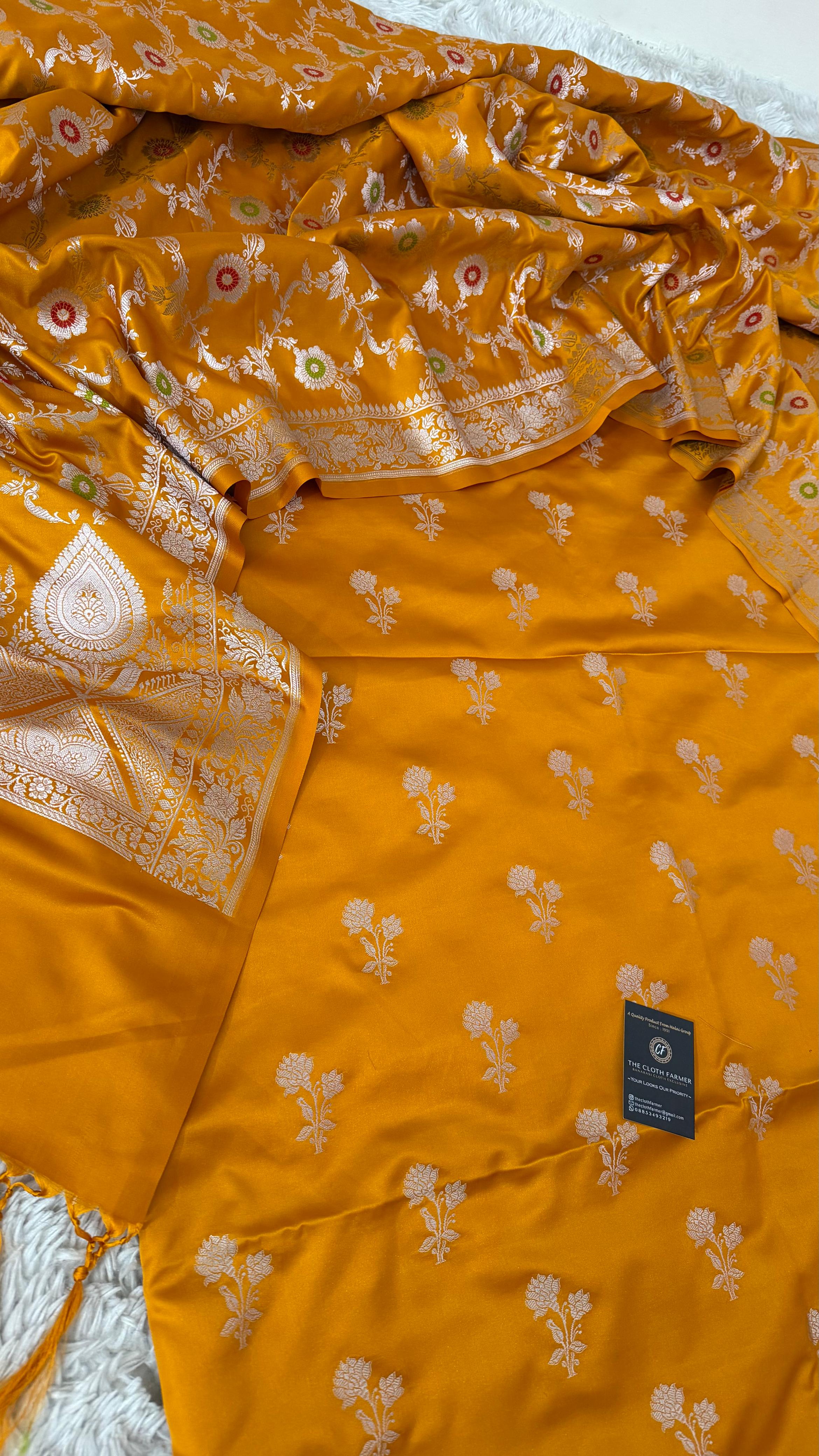 MUSTARD COLOR MASHRU SILK 3 PIECE SUIT