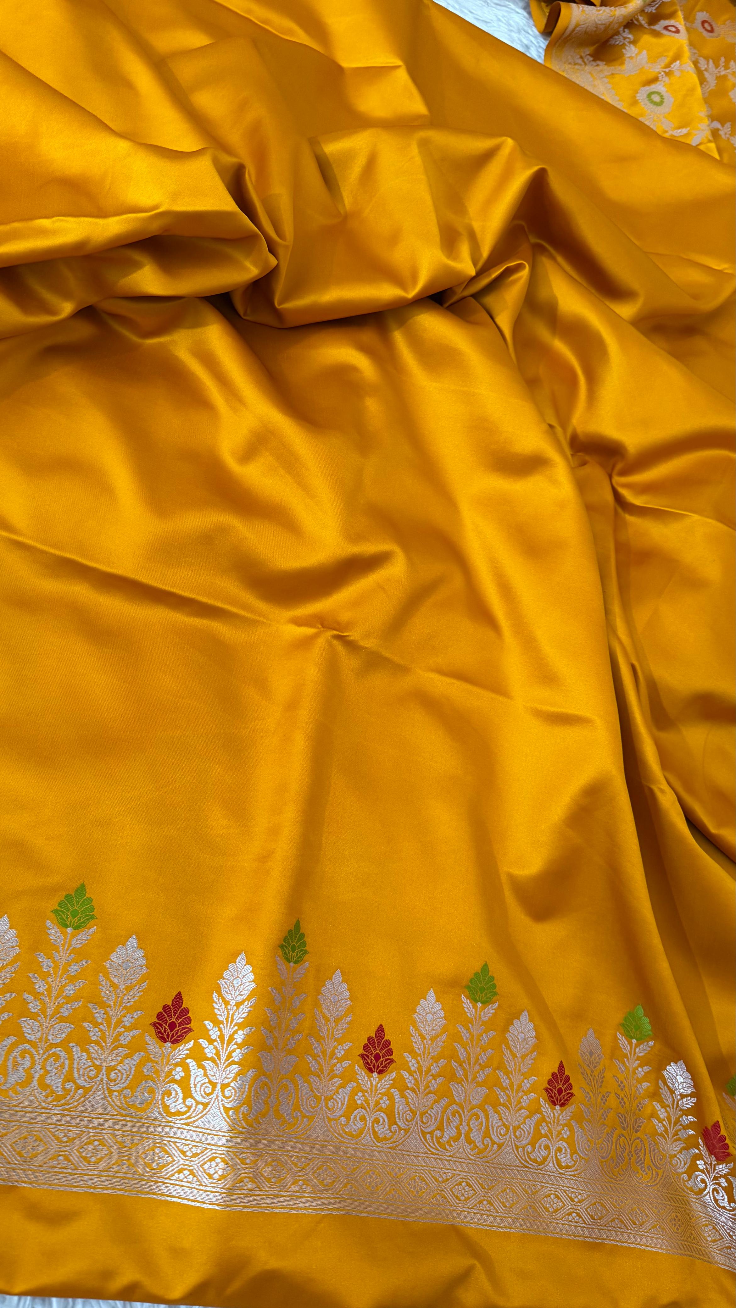 MUSTARD COLOR MASHRU SILK 3 PIECE SUIT