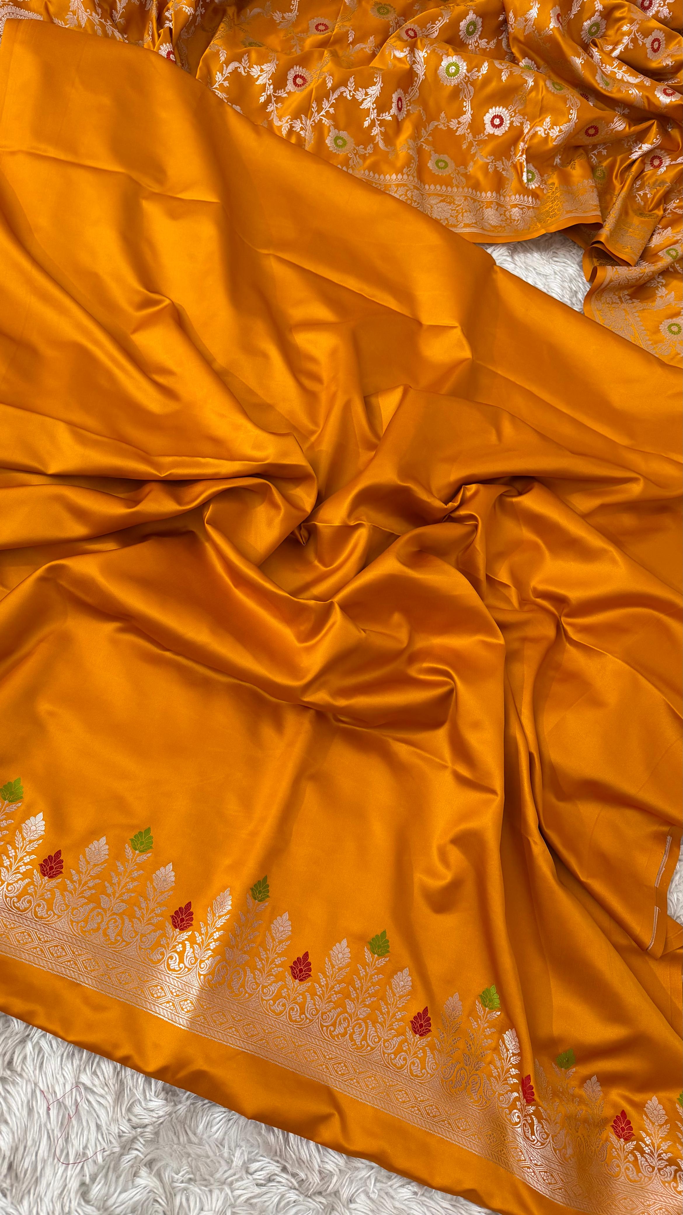 MUSTARD COLOR MASHRU SILK 3 PIECE SUIT