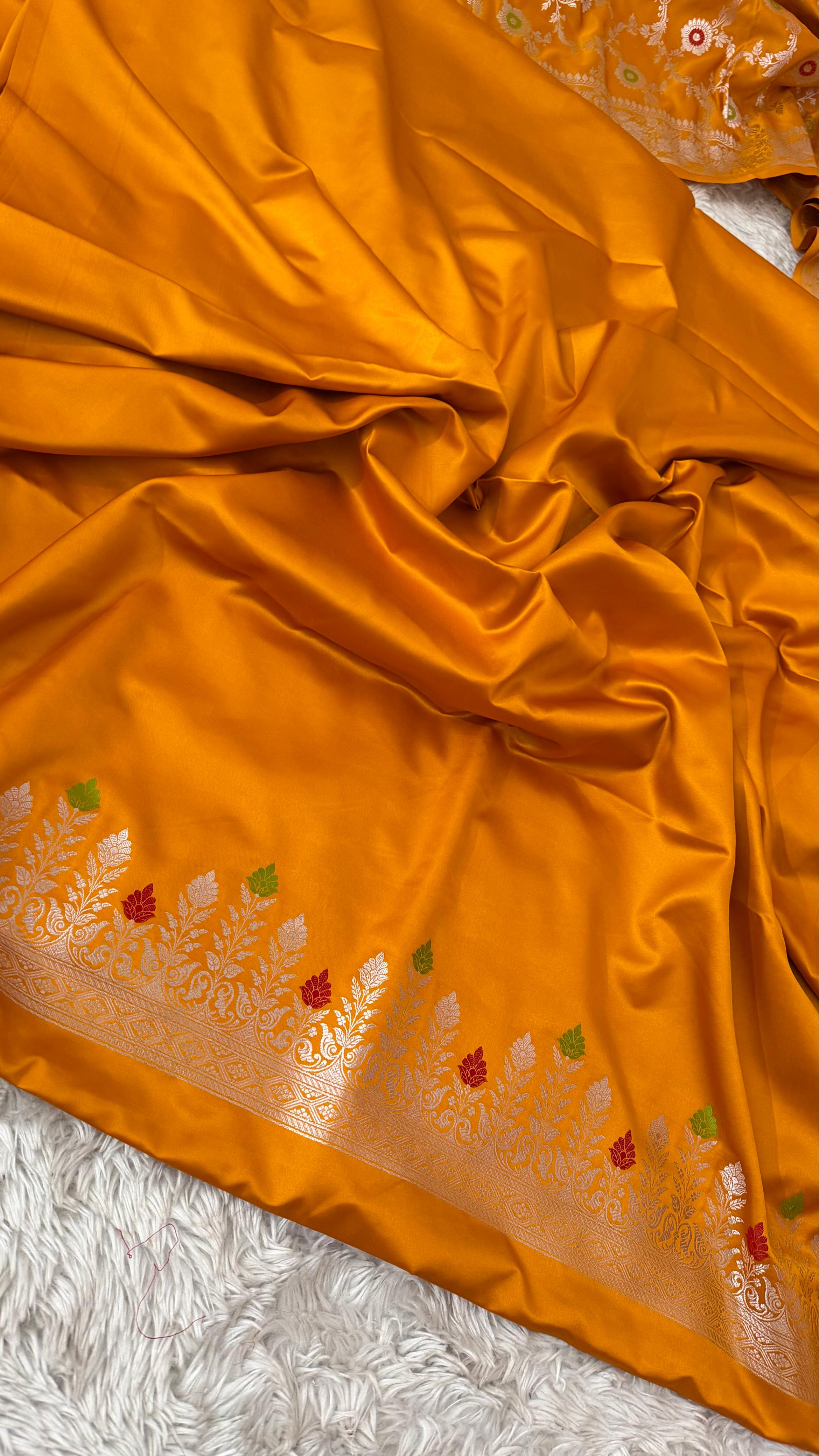 MUSTARD COLOR MASHRU SILK 3 PIECE SUIT