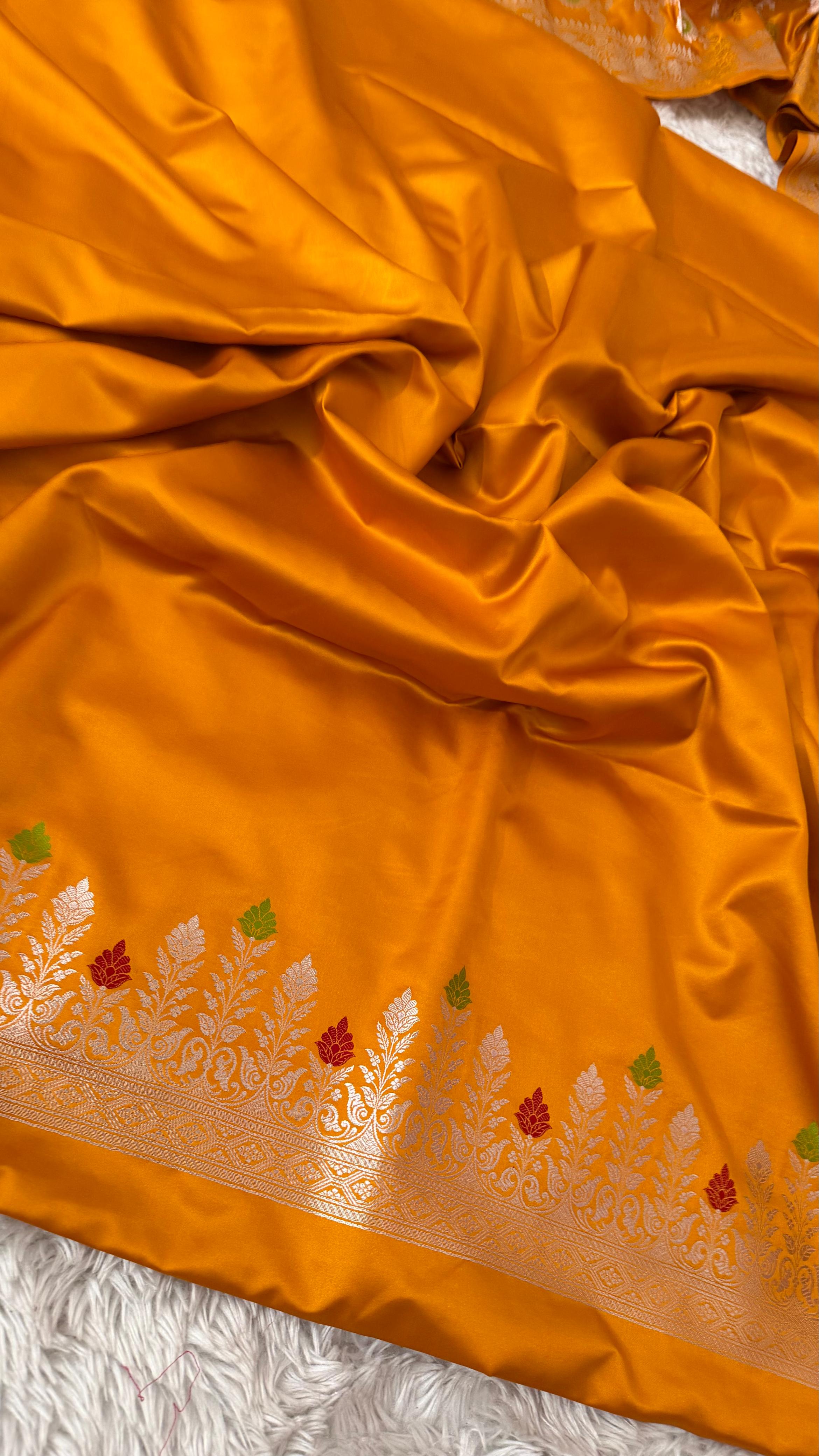 MUSTARD COLOR MASHRU SILK 3 PIECE SUIT