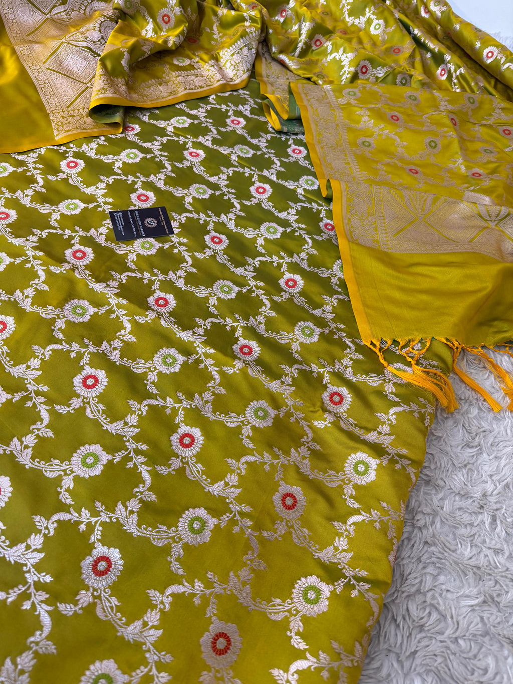 PARROT COLOR MASHRU SILK 3 PIECE SUIT