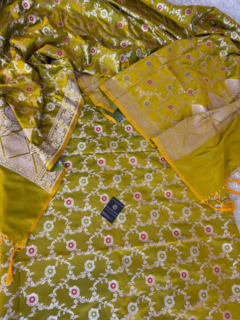 PARROT COLOR MASHRU SILK 3 PIECE SUIT