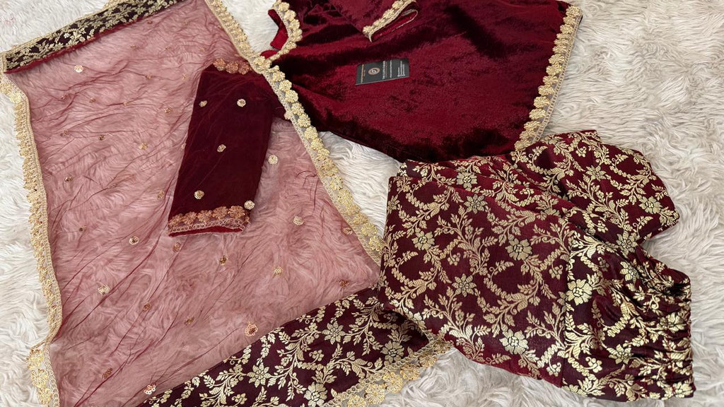 BLOOD MAROON VELVET SUIT