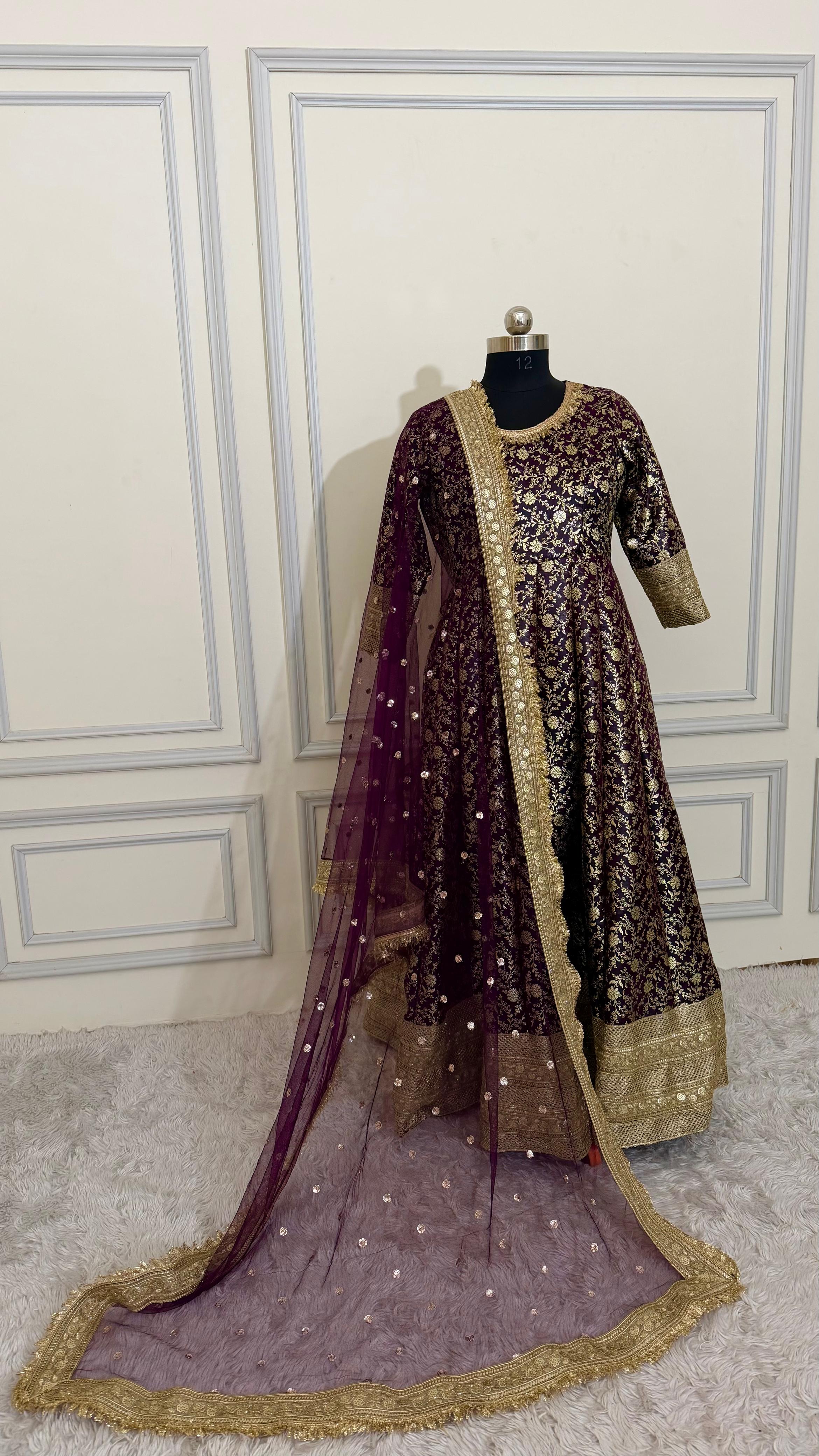 PLUM PURPLE ANARKALI SUIT